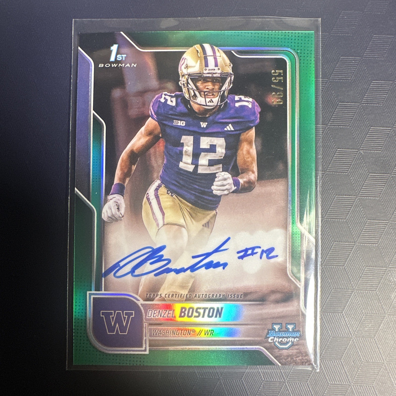 2025 Bowman U Chrome Denzel Boston #BCA-DB 1st Bowman Green Auto /99 (RC,AU)