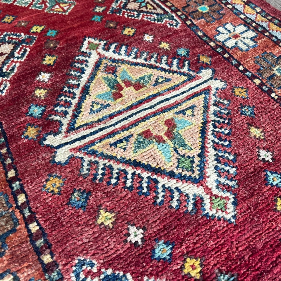 149 x 50cm Vintage Handmade Afghan Carpet Hallway Runner Kazak Oriental Wool Rug - Image 2 of 4