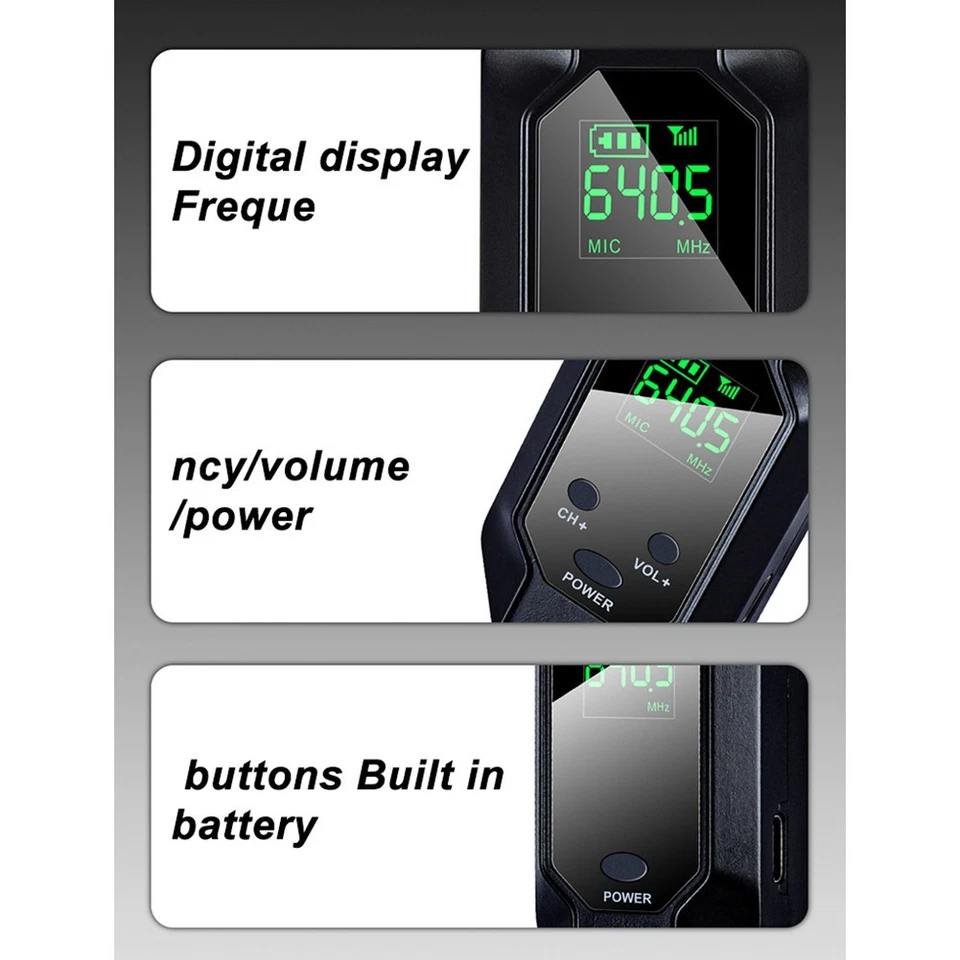 F??r dynamisches Mikrofon kabelloser Konverter mit integrierten Akkus - Bild 4 von 4