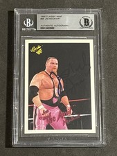 JIM NEIDHART 1990 CLASSIC WWF SIGNED AUTOGRAPHED CARD BECKETT BAS AUTHENTIC