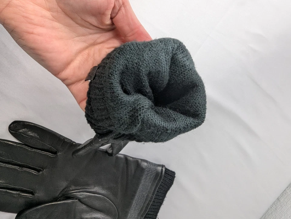 Guantes de cuero negros Fownes Brothers RN17541 con detalle de puntada superior para mujer talla 9 Foto 3 de 4