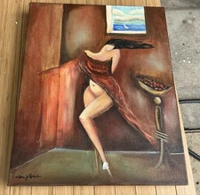 Niki J. Sands "Ama te ipsam" Original Art Oil Abstract Woman Draped 2012