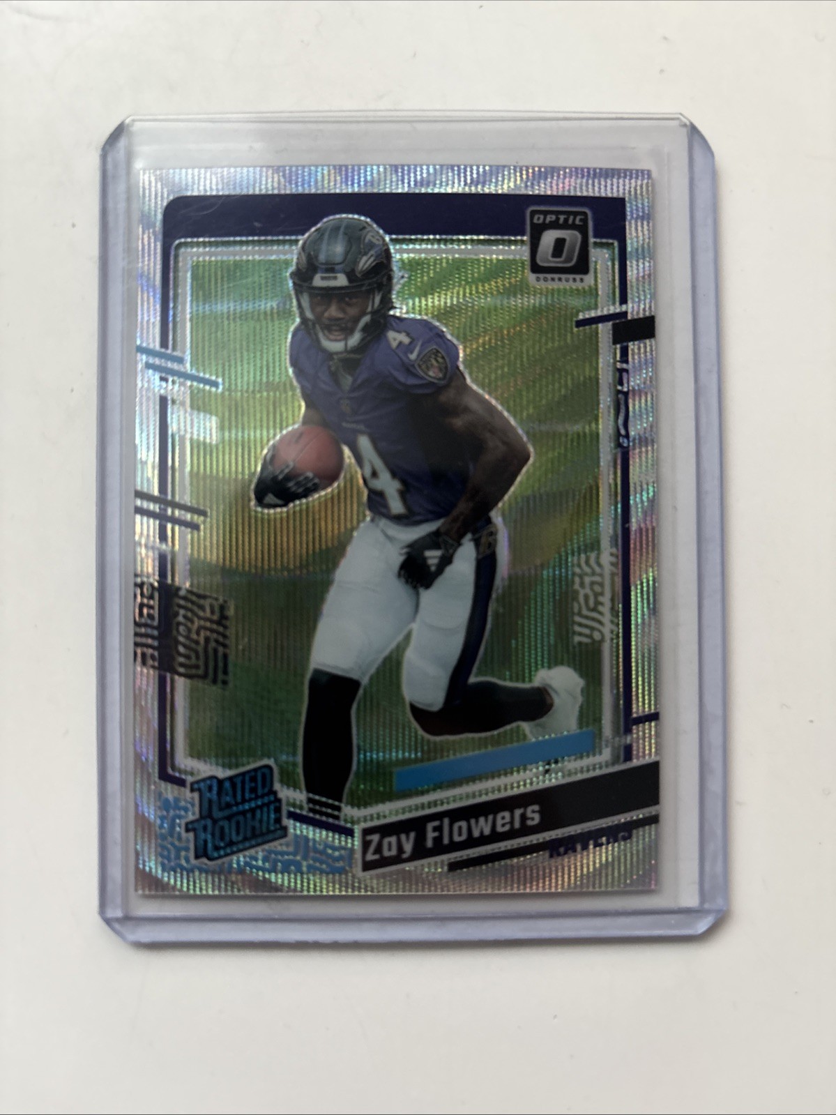 2023 Panini Donruss Optic - Rated Rookie Zay Flowers #210 Wave Prizm /300 (RC)