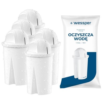 Wasserfilter Kartuschen Wessper Classic für Brita Classic Aquaphor Dafi 5x
