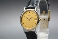 Vintage 1990s Omega DeVille Quartz Date Gold Dial Ref.596.2579 Cal.1430 [Exc+5]