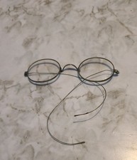 Antique Wire-Rimmed Oval Eyeglasses with Saddle Bridge