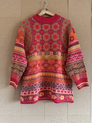 Oilily Pullover Small Rot Vintage Sweater Pulli Landhaus Fair Isle Nordic France