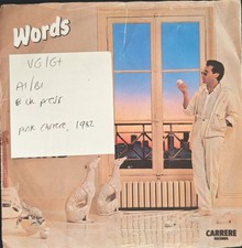 F.R. David Words Vinyl Record 7" VG/G+ CAR 248 1982