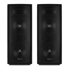 Vonyx SL28 Passive PA Speaker Pair 2 Way 1600W Heavy Duty DJ Disco System