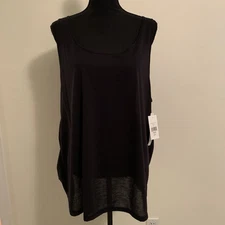 Fashion To Figure FTF Active Black Low Back Tank Top Women’s Plus Size 2X