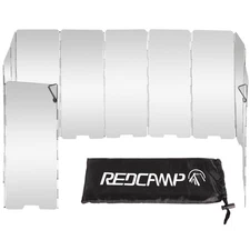REDCAMP Folding Outdoor Stove Windscreen, 8/9/10/12 Plates Aluminum Camping