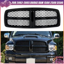 Gloss Black Front Grille Tradesman Style For 2002-2005 Dodge Ram 1500 2500 3500