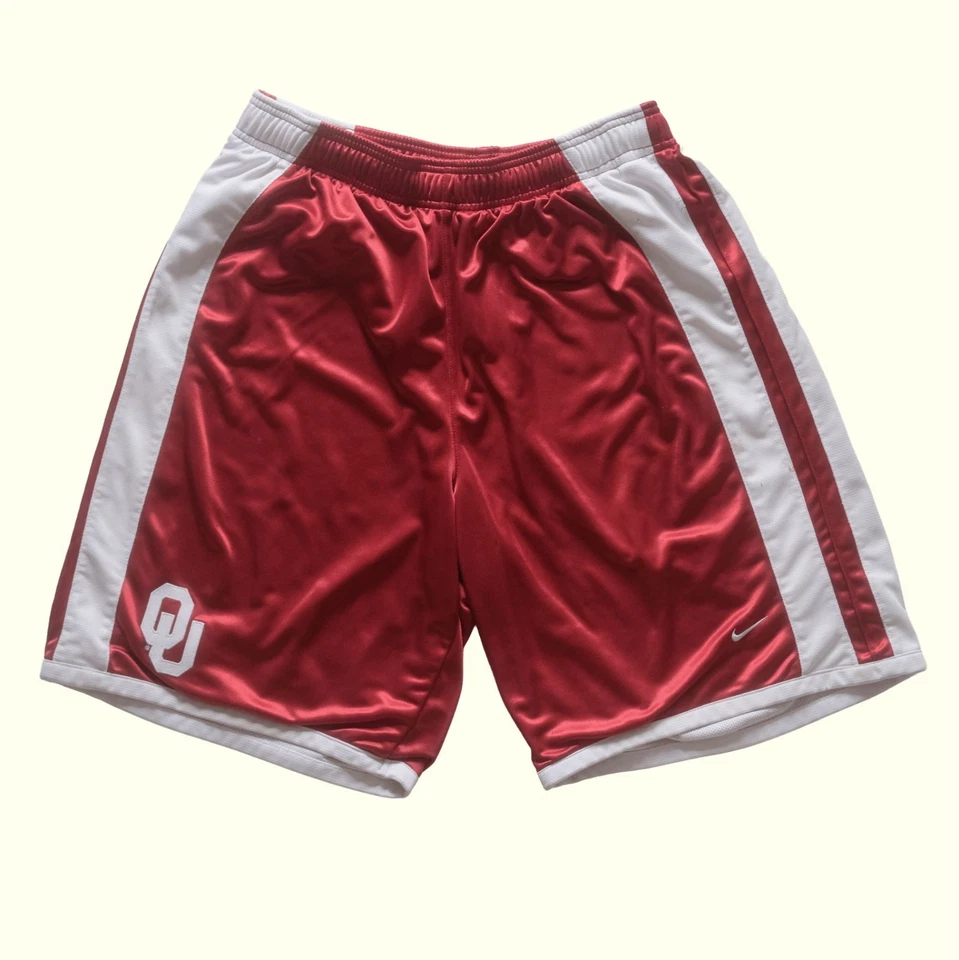 NIKE NCAA VTG 90s Y2K RETRO OU SOONERS BASKETBALL 10" RED SHORTS 2003 SZ XL - Image 2 of 4