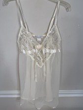 Seductive Wear Cinema Etoile ivory Lace Babydoll sheer Nighty Womens medium