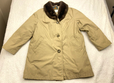VTG Eddie Bauer Coat Womens M Tan Down Blizzard Proof Insulated 50s 60s RARE