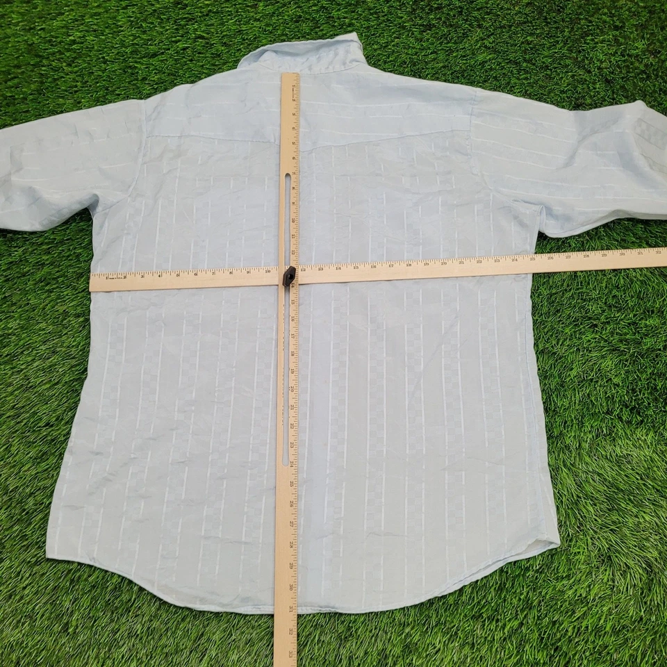 Vintage 80s DEE-CEE Pearl-Snap Western Shirt 2XL 25x31 Blue - Image 4 of 4