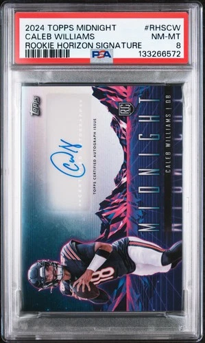 2024 TOPPS MIDNIGHT ROOKIE HORIZON SIG #RHSCW CALEB WILLIAMS PSA 8 AUTO