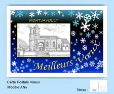 CP ANv 60376 POSTCARD GREETINGS BLUE 60 MONTJAVOULT