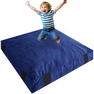 Autistic Kids Sensory Crash Pad - 5x5 Ft Foam Mat Navy Washable