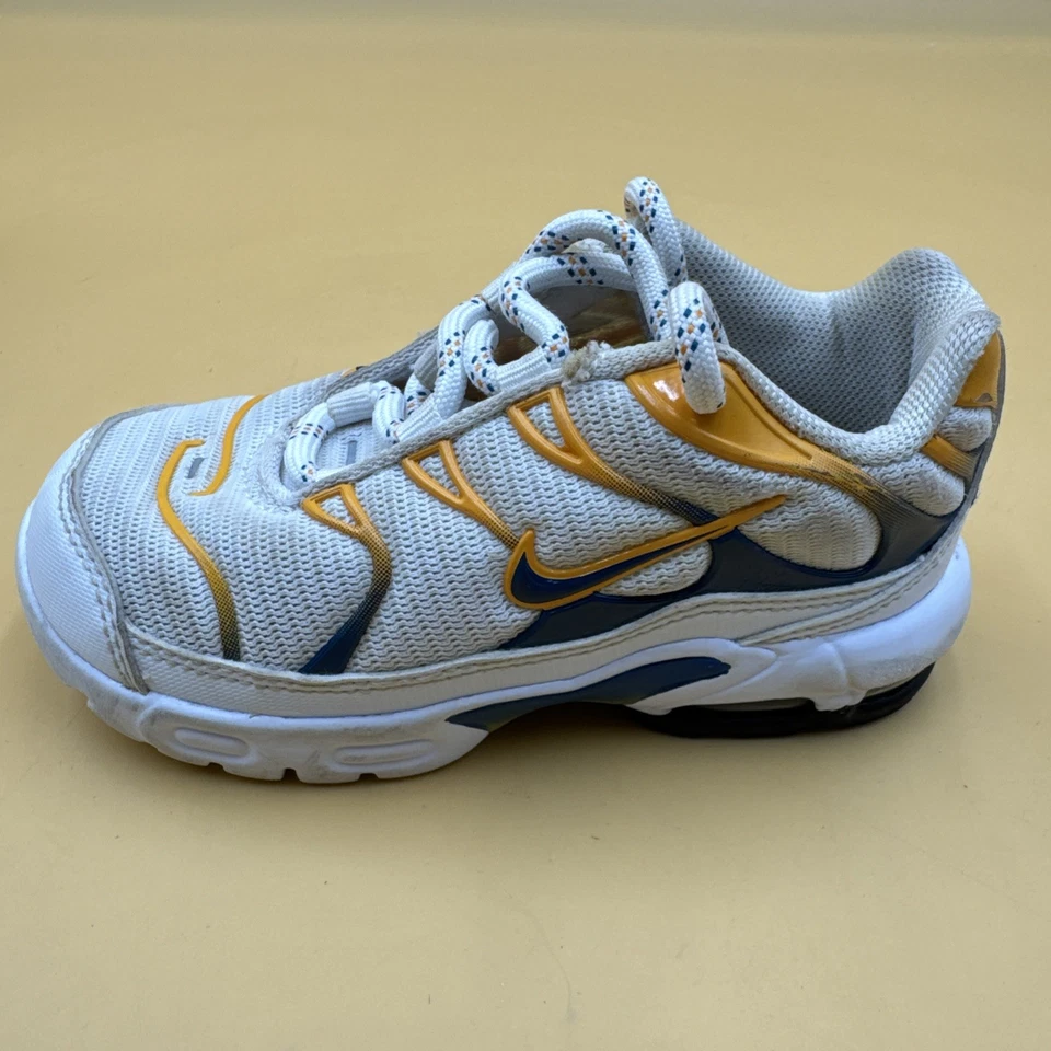 Nike Air Max плюс белый оранжевый синий кроссовки США 9C Kids сетки нуждается стельки - Изображение 3 из 4