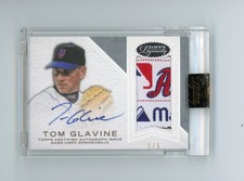 2016 Topps Dynasty Tom Glavine Laundry Tag Patch Auto /5 Mets HOF (G)