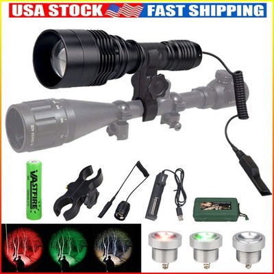 Red Green White LED Predator Light Hunting LED Flashlight for Hog Coyote Varmint