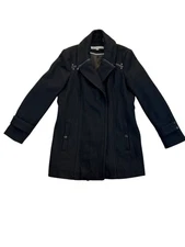 Kenneth Cole Coat Womens 10 Petite Black Wool Blend New York