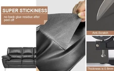 Dark Gray OAZ Self-Adhesive Large Leather Repair Patch, 16x63 Inches - NEW