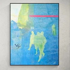 Original Art Mixed Media Collage 11x14 on Art Paper. 'The Weight of Blue'