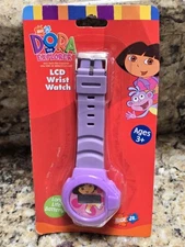 Dora the Explorer LCD Wristwatch Nick Jr Light Purple NEW VTG 2004
