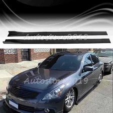 For Infiniti G37 2008-2013 86.6" Side Skirt Extension Splitter Lip Glossy Black