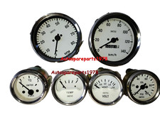 SmithsReplicaKit- Elec Temp Oil Fuel voltGauge+Speedo 0-140KMH +0-80RPM 100mm WC