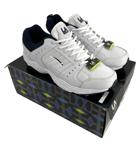 LA Gear Herren Größe 11W Fortitude Leder Schnürschuhe Turnschuhe Memory Foam Weiß (GG) - Bild 4 von 10
