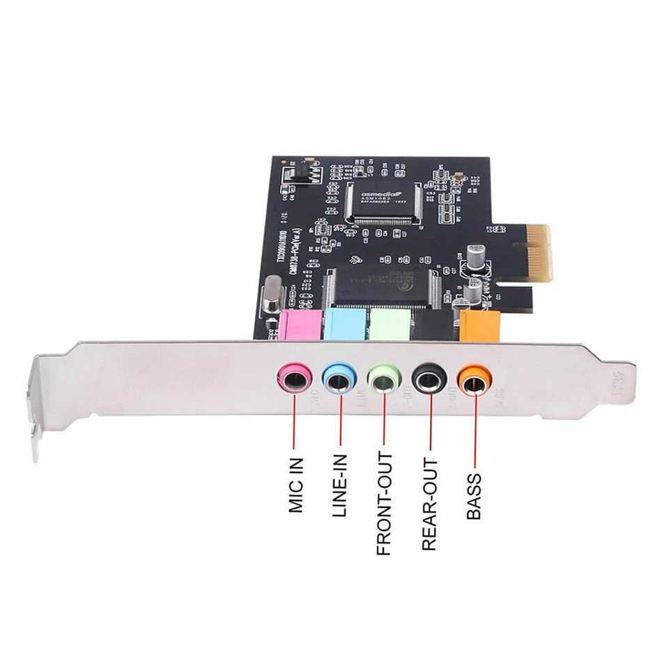 Tarjeta de sonido digital de audio de 6 canales PCI-E Express 5,1 canales Foto 2 de 3