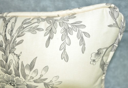 NEW Self Corded Pillow made w Ralph Lauren Saint Honore Gray Floral Fabric 12x7 - Picture 2 of 2