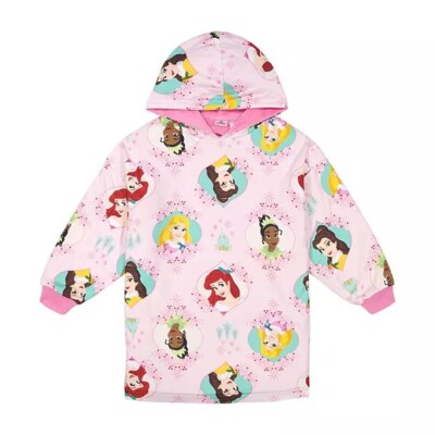 Disney Princess Character Kids Oversized Long Sleeve Hooded Pullover ...