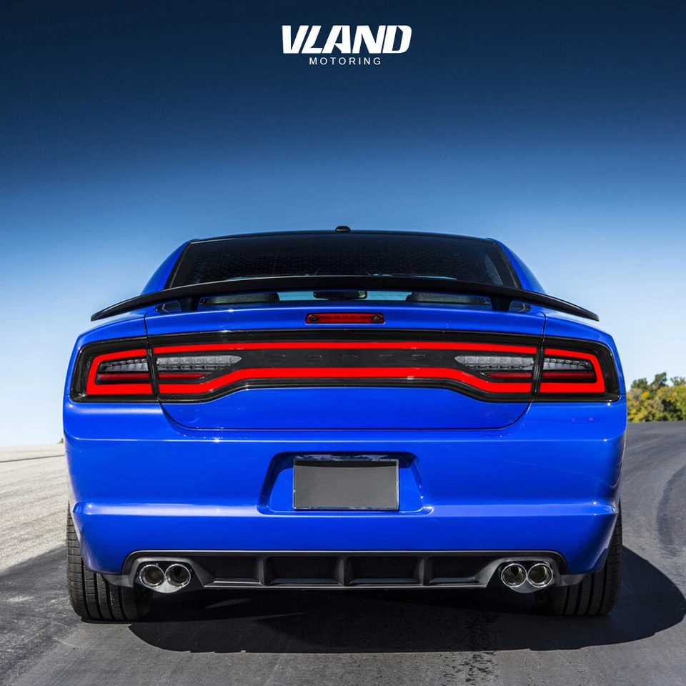 Set VLAND Clear Full Tail Light For 2011-2014 Dodge Charger Sequential&Animation - Image 2 of 4