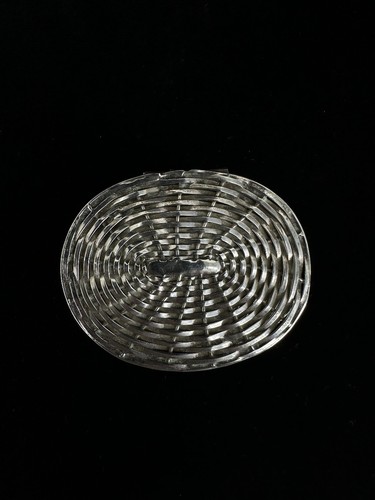 "Caja de anillo de píldora baratija cesta ovalada tejido México Sterling Taxco vintage 1,5""" - Imagen 4 de 10