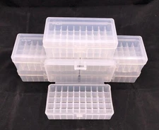 Plastic Ammo Box (Lot of 6) 50 Round, 44 Special/44 Mag/45LC, Reloading, LP-50