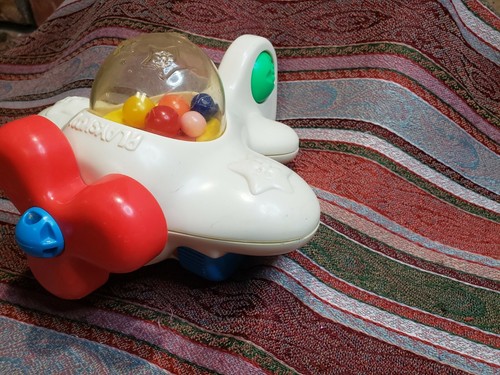 Vintage 1988 Playskool Plane With Bubble Top pops Red Propeller Good Price - Picture 3 of 11