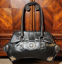 Ripani Italy Black Soft Leather Elegant Large Satchel Shoulderbag Vguc