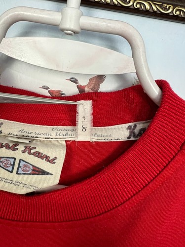 Vintage Karl Kani Baseball Jersey Hip Hop Rap Red Tee Over Print Philadelphia L - Picture 10 of 14