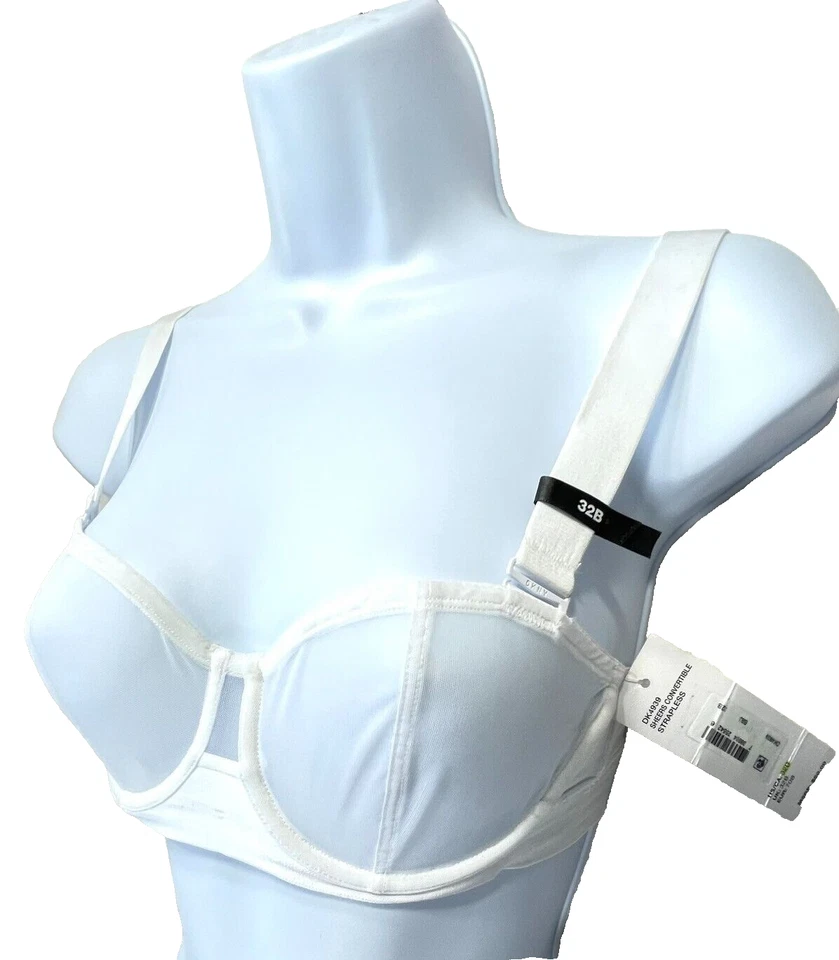 NWT DKNY Women's 32B Sheers Strapless Mesh Underwire Bra DK4939 White - Image 2 of 4