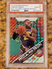 2019-20 Panini Mosaic Choice Will to Win Green LeBron James PSA 10