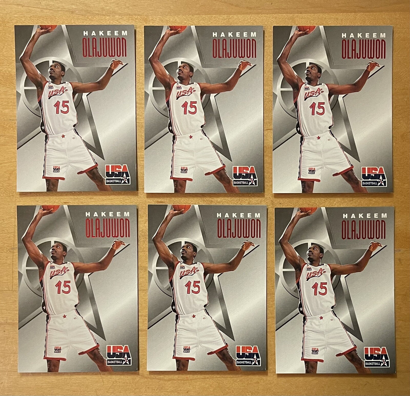 Hakeem Olajuwon (6) 1996 Skybox USA Texaco Basketball Houston #6 Mint Rare