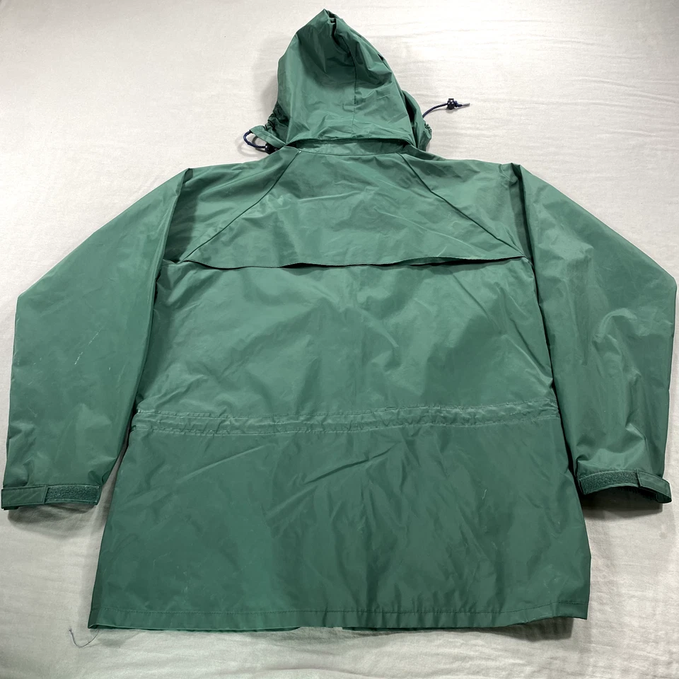 DE COLECCIÓN Chaqueta Stearns Dry Wear Para Hombre Mediana Verde Capucha Abrigo de Lluvia PVC Goma Foto 2 de 4