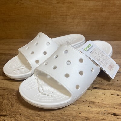 CROCS Classic Crocs Slide Slip-On Unisex Size M8/W10 White 206121-001