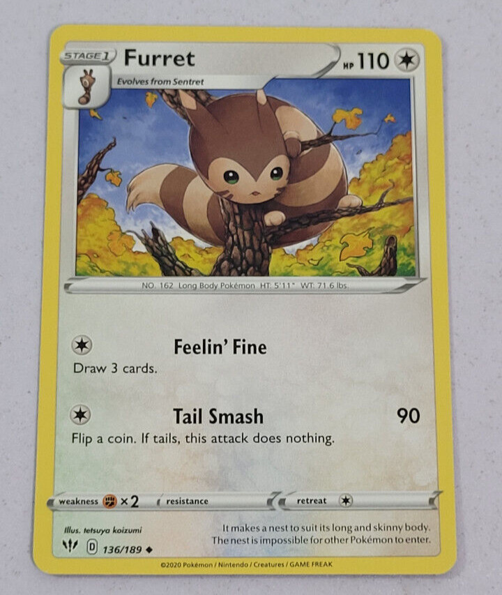 2 Furret Pokémon TCG Card Rare Vintage Pokemon