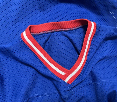 NEW YORK GIANTS Stock Blank Vintage 1990s Nylon Football Jersey M Champion USA - Picture 2 of 7