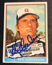 Atlanta Braves KEN HENDERSON auto signed autographed 1976 TOPPS CARROLL IOWA